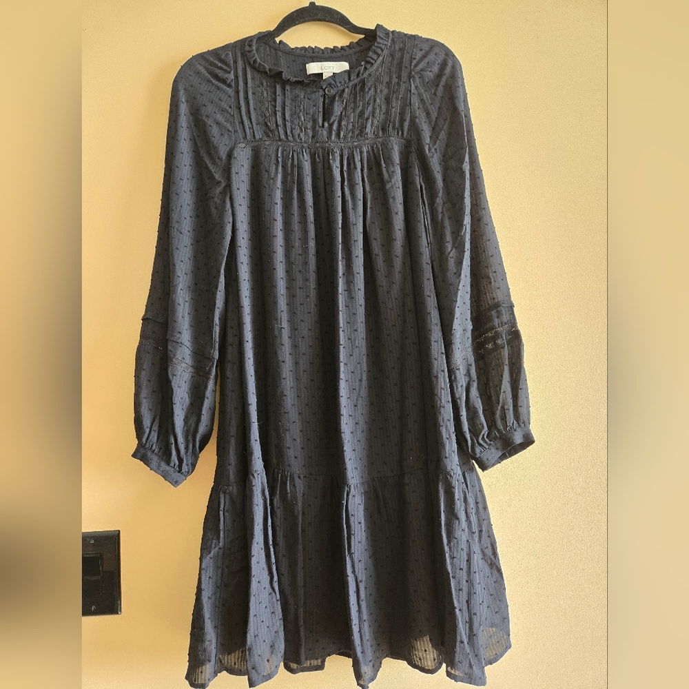 LOFT Black Textured Dress Size M